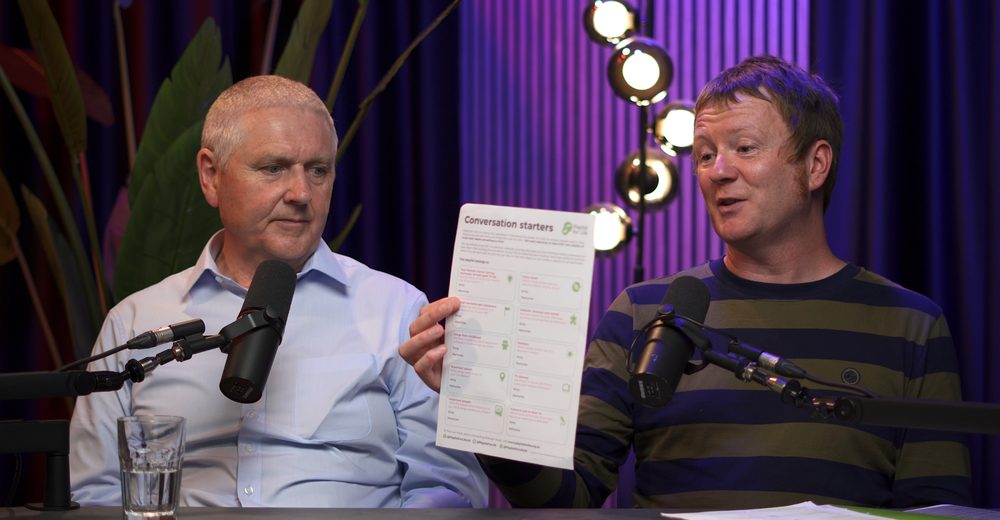 A guest shares a document with the hosts during recording